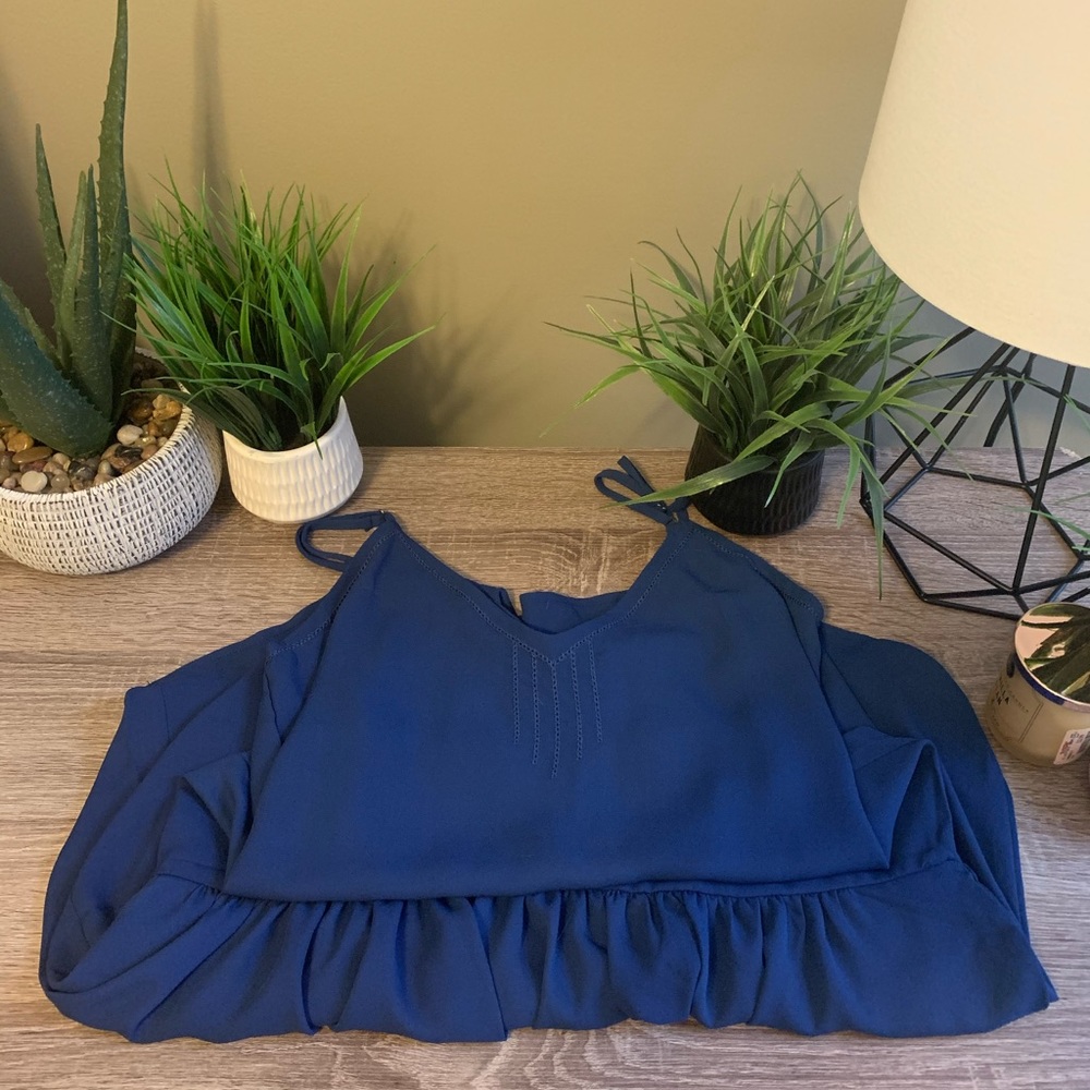 Navy Blue Spaghetti Strap Dress